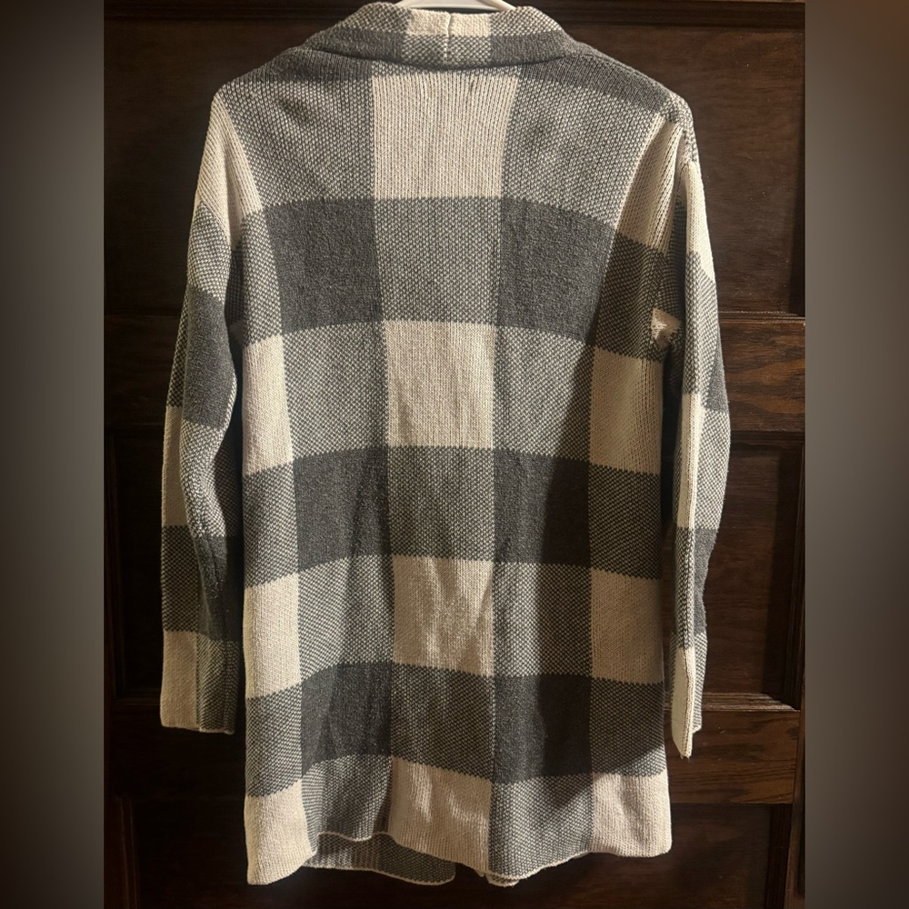 Matilda Jane Enola Buffalo Check Button Front Sweater Jacket, Size Small - Picture 3 of 5